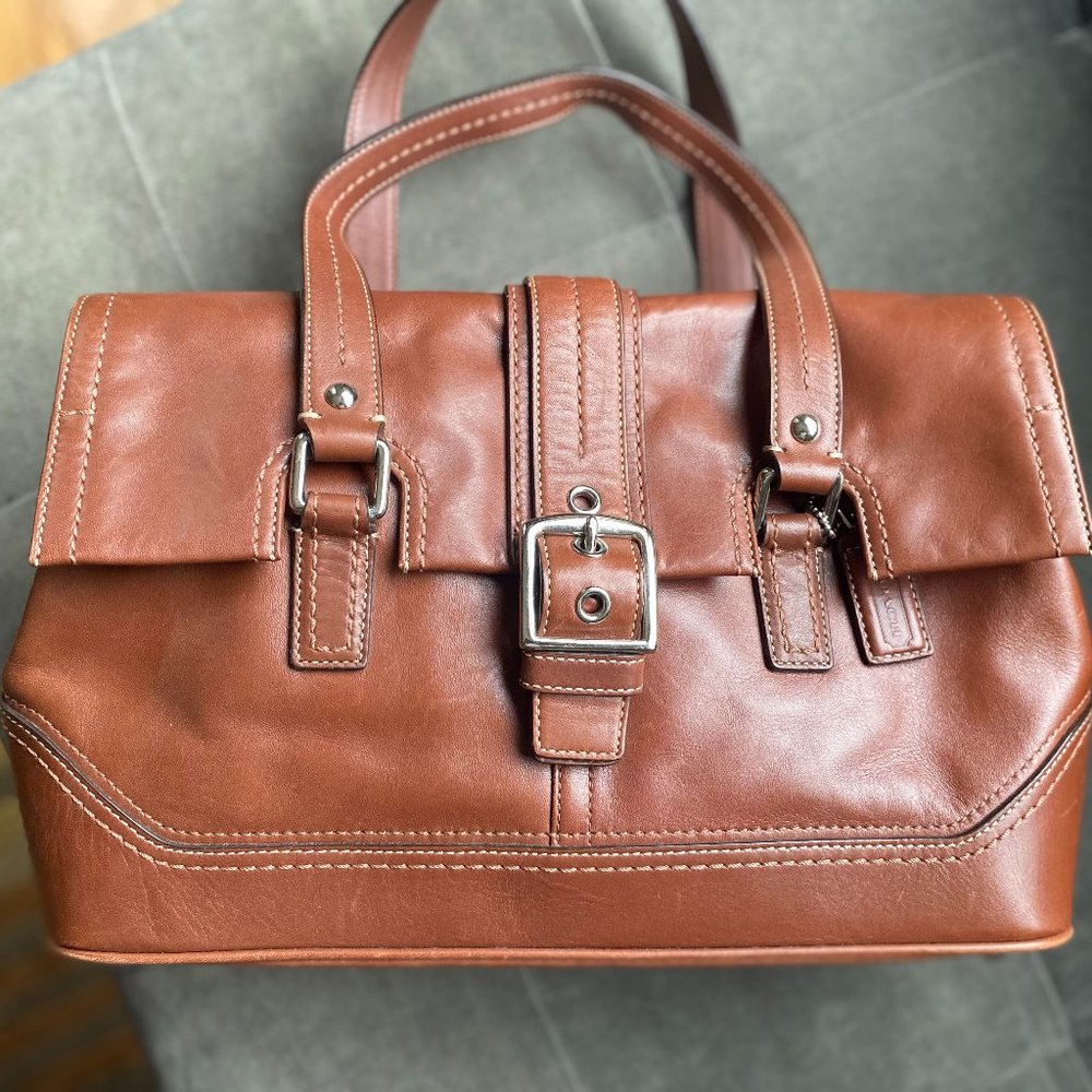 EUC Vintage  Coach Brown Leather Handbag